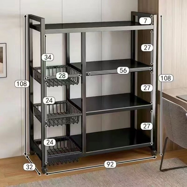 Kitchen storage rack Dormitory thickened household fruit and vegetable basket storage rack Multi functional mesh basket storage rack
