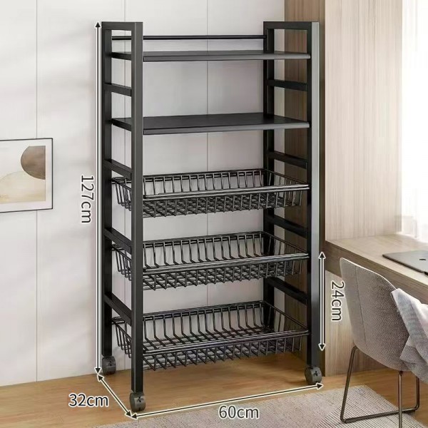 Kitchen storage rack Dormitory thickened household fruit and vegetable basket storage rack Multi functional mesh basket storage rack