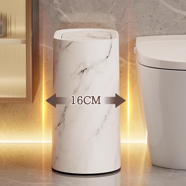 Cross border oval press type elastic lid garbage bin, bathroom crevice plastic bin, classified storage paper basket, household bin