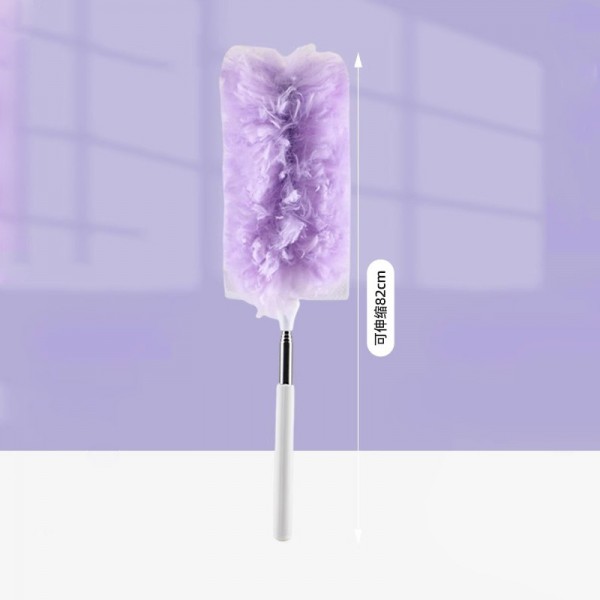 Hot selling chicken feather duster, electrostatic precipitator, disposable stretchable purple non-woven fabric cleaning tool, cross-border