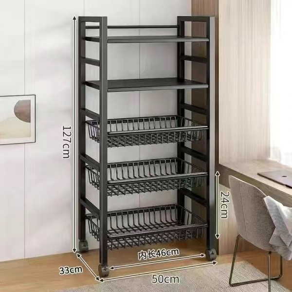 Kitchen storage rack Dormitory thickened household fruit and vegetable basket storage rack Multi functional mesh basket storage rack