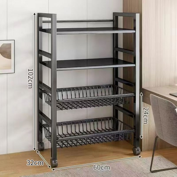 Kitchen storage rack Dormitory thickened household fruit and vegetable basket storage rack Multi functional mesh basket storage rack