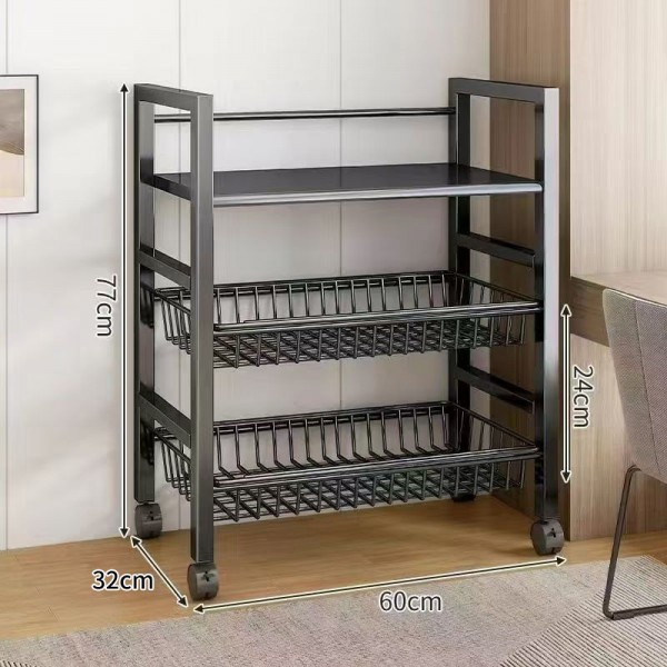 Kitchen storage rack Dormitory thickened household fruit and vegetable basket storage rack Multi functional mesh basket storage rack