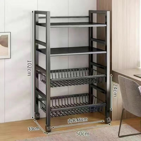 Kitchen storage rack Dormitory thickened household fruit and vegetable basket storage rack Multi functional mesh basket storage rack
