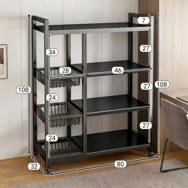 Kitchen storage rack Dormitory thickened household fruit and vegetable basket storage rack Multi functional mesh basket storage rack