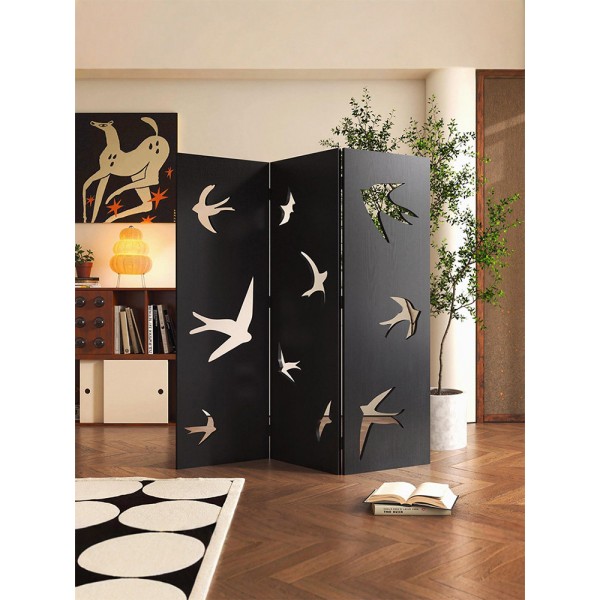 Screen partition wall, entrance facing door, living room entrance, light luxury, high-end feeling, folding and moving cover, designer style
