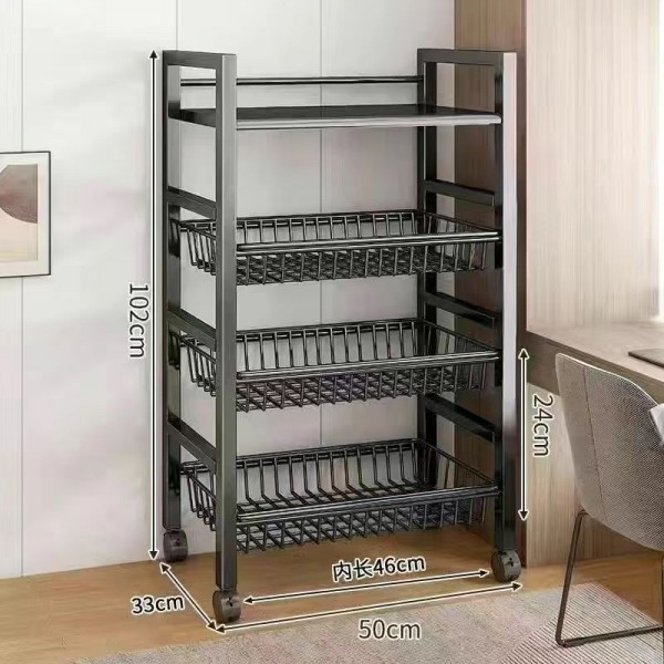 Kitchen storage rack Dormitory thickened household fruit and vegetable basket storage rack Multi functional mesh basket storage rack