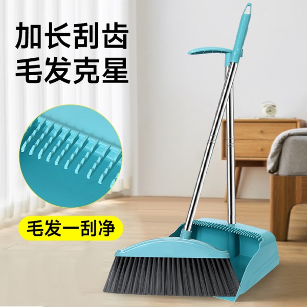 Broom and dustpan set, soft bristled broom and dustpan combination, single sweeping broom, household garbage shovel, non stick to hair