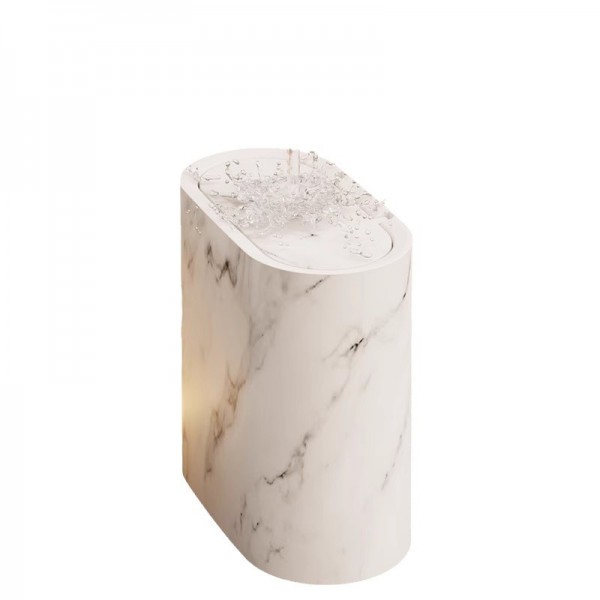 Cross border oval press type elastic lid garbage bin, bathroom crevice plastic bin, classified storage paper basket, household bin