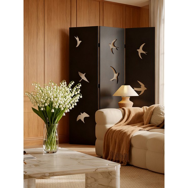 Screen partition wall, entrance facing door, living room entrance, light luxury, high-end feeling, folding and moving cover, designer style