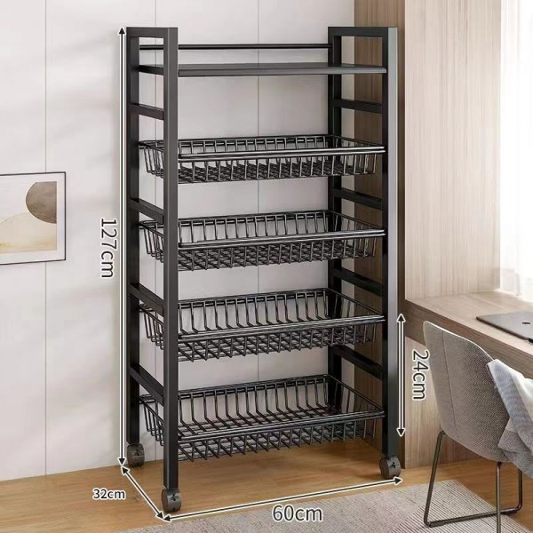 Kitchen storage rack Dormitory thickened household fruit and vegetable basket storage rack Multi functional mesh basket storage rack