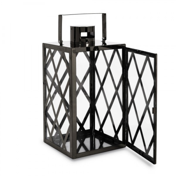 ANTON 14"H STAINLESS STEEL LANTERN