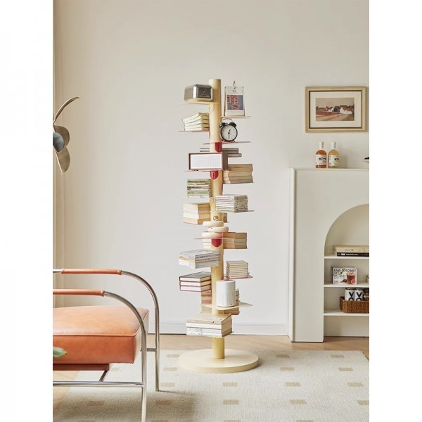 Invisible floor-standing bookshelf, trendy wrought iron living room wall-mounted storage, multi-tiered simple shelving unit