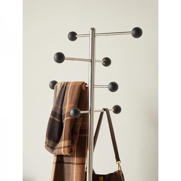 Minimalist Luxury Stainless Steel Floor-Standing Living Room Clothes Rack