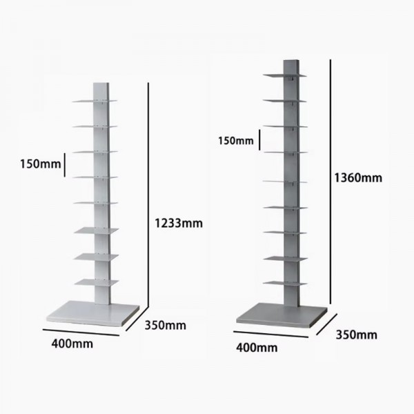 Invisible floor-standing bookshelf, trendy wrought iron living room wall-mounted storage, multi-tiered simple shelving unit