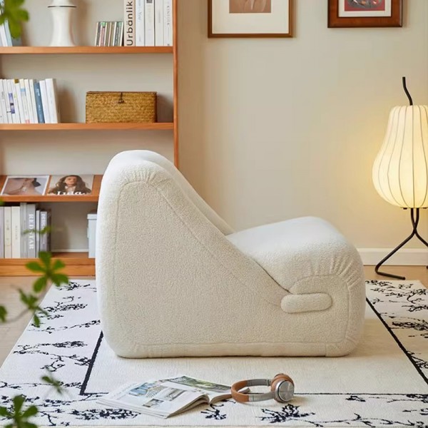 Single sofa, Nordic lazy sofa, can be used for lying down or sleeping, balcony leisure chair, lambswool