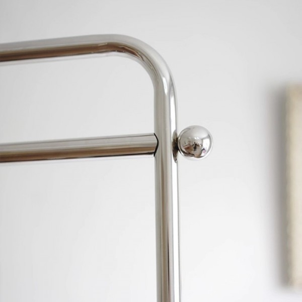 Floor-standing minimalist coat rack with storage and mobility, stainless steel bedroom coat rack