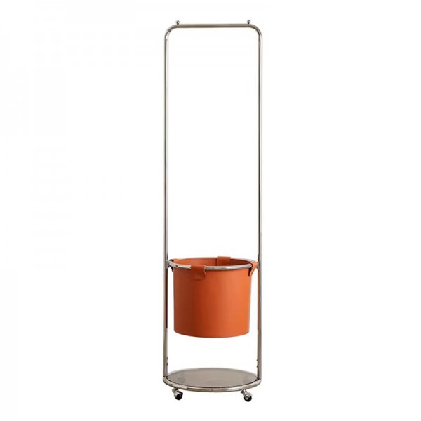 Coat rack designer, antique luxury leather pocket, home-use floor-standing movable coat rack