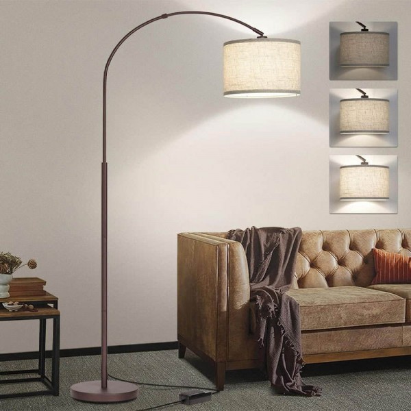 Modern Standing Light Floor Lamps Large Industrial Decorative Hotel Lighting for Home Bedroom Living Room 77" Arched Floor Lamp