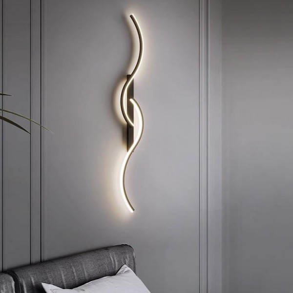 60cm 80cm 100cm Wall Light Bedroom Living Room Long Wall Lamp Bedside Grille Wall Light Modern Long Strip Decorative Lamp Modern