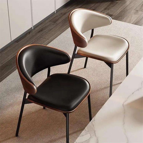 Dining Chair Metal Luxury Wood Dinning Home Restaurant Set Room Furniture Nordic Leather Dining Chairs Modern for Dining Table
