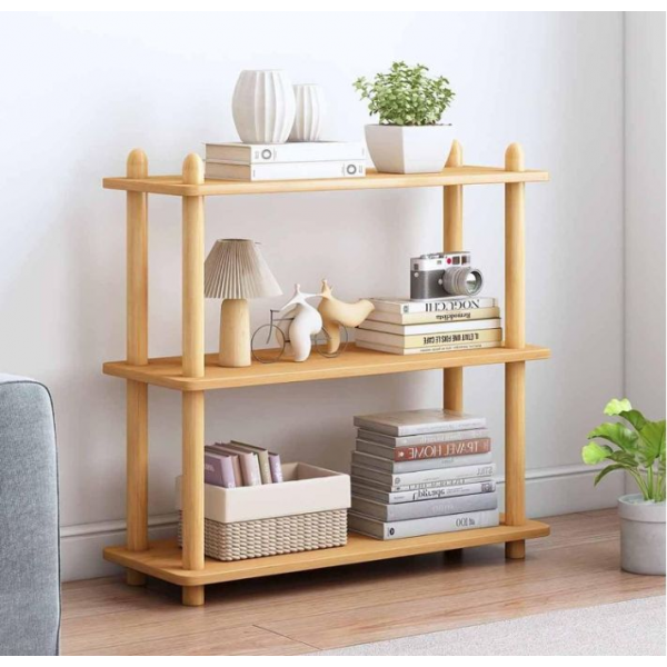 Modern Eco-Friendly Open 3 Level Wooden Bookshelves Multi-Functional Freestanding Storage Display Shelves for Home Office Party