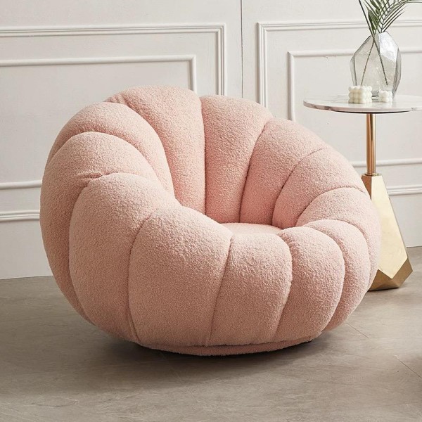 Nordic Teddy Living Room Chair Wool Fabric Luxury Single Seater Sofa Accent Lounge Chairs Lazy Armchair