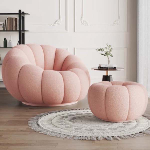Nordic Teddy Living Room Chair Wool Fabric Luxury Single Seater Sofa Accent Lounge Chairs Lazy Armchair