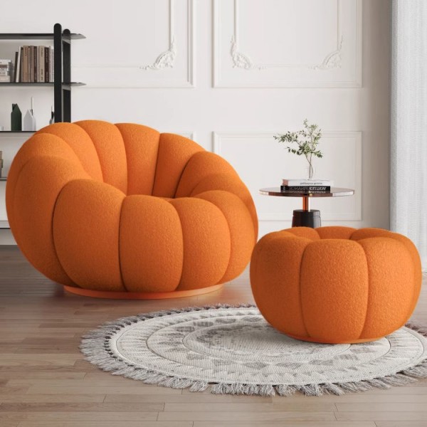 Nordic Teddy Living Room Chair Wool Fabric Luxury Single Seater Sofa Accent Lounge Chairs Lazy Armchair