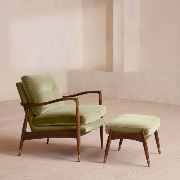 Mid-century Design Luxury Solid Birch Frame Living Room Armchair Furniture Vintage Fabric Chair Set