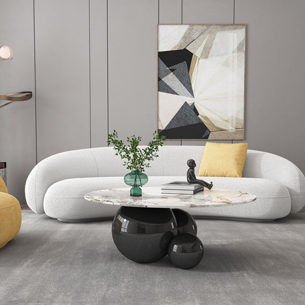Postmodern Modern Luxury Stainless Steel Metal Gold Silver or Black Living Room Round Coffee Table for Hotel Furniture