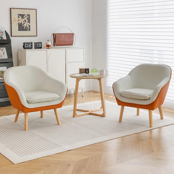 Modern Living Room Wooden Sofa Chair Furniture Nordic Leisure Home Lazy Lounge Chair Sofa Set Furniture