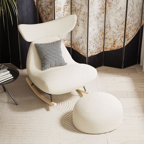Nordic Minimalist Style Single Seat Upholstered Sofa Chair Rocking Living Room Accent Leisure Chair