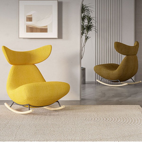 Nordic Minimalist Style Single Seat Upholstered Sofa Chair Rocking Living Room Accent Leisure Chair
