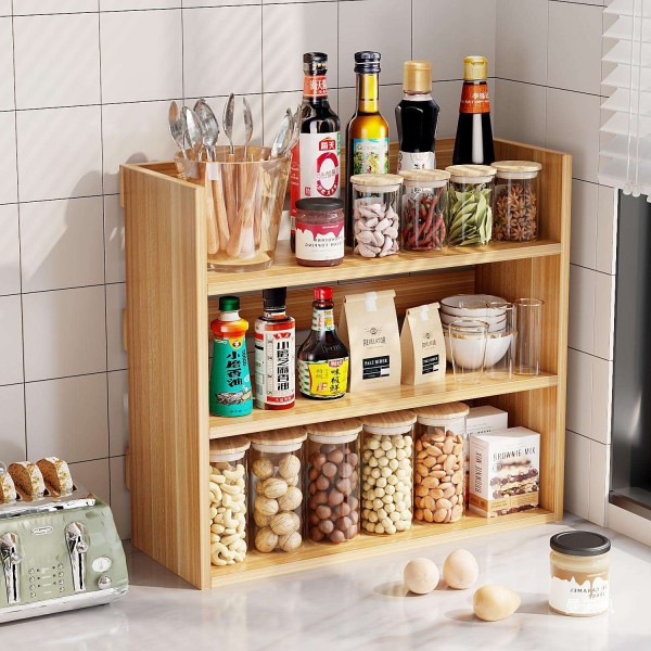 Bamboo Makeup Organiser Multifunctional Skincare Toiletries Desktop Home Accessories Display Rack