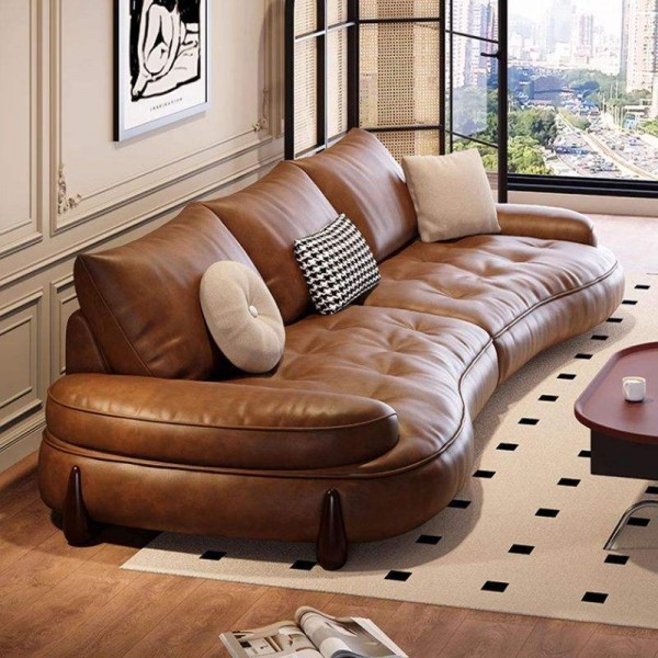 Retro-style Sofa Furniture for Home Decoration Simple Light Luxury Retro Couch Luxury L Shaped Sofa Set