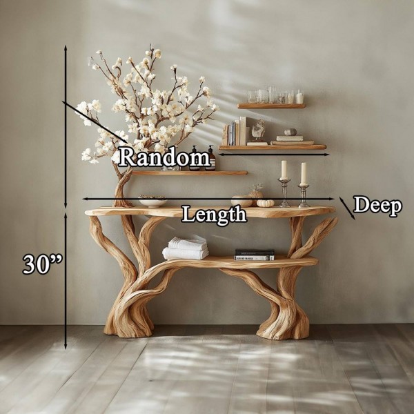 Luxury Console Table With Tree Bookshelf Table Home Furniture Living Room Furniture Wood Console Table