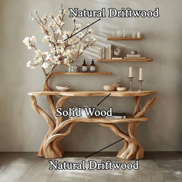Luxury Console Table With Tree Bookshelf Table Home Furniture Living Room Furniture Wood Console Table
