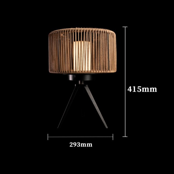 Outdoor Rattan Solar Lights Patio Garden Backyard LED Solar Powered Lighting Deck Patio Woven Landscape Modern Pendant Lamps