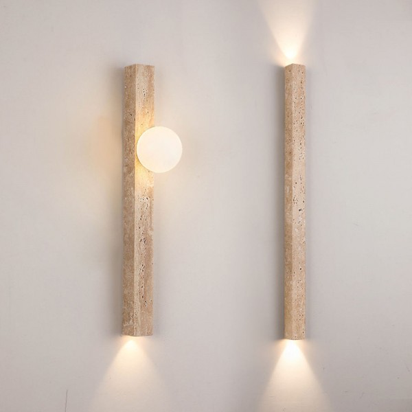 Minimalist Travertine Lamp Sconces Light Home Hotel Staircase Bedroom Living Room Travertine Long Strip Wall Lamp