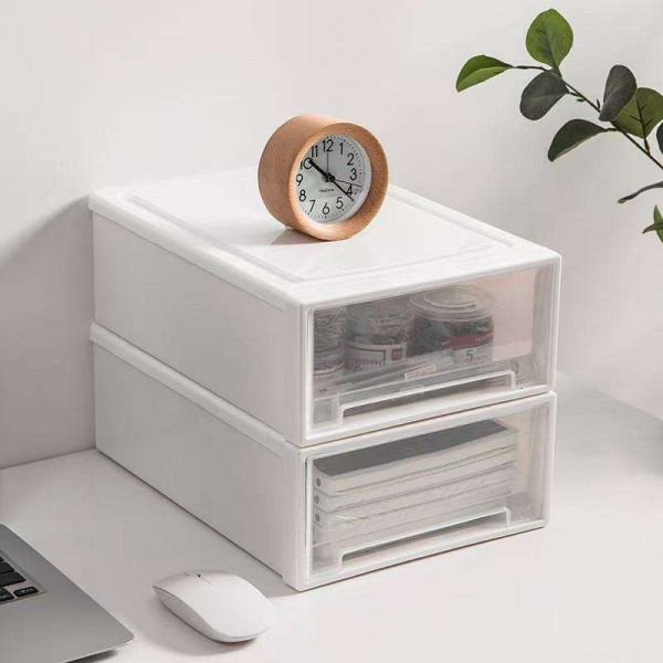 Multifunctional rectangular plastic storage container drawer for clothes, household items, and wardrobe organisation