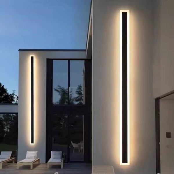 Outdoor Neon Wall Lamps Modern IP65 Waterproof Warm White CCT Solar Stainless Steel Base for Villa Garage Garden ODM/OEM