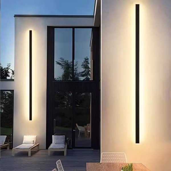 Outdoor Neon Wall Lamps Modern IP65 Waterproof Warm White CCT Solar Stainless Steel Base for Villa Garage Garden ODM/OEM