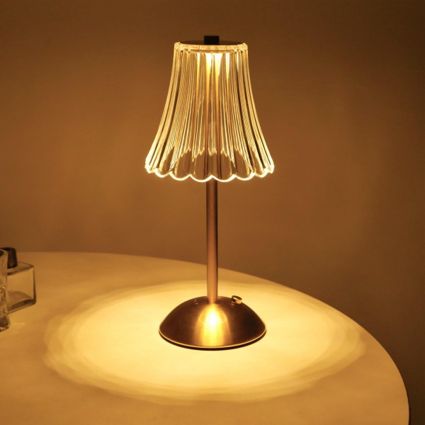 High Quality LED Retro Metal Table Lamp USB Charging Cordless Night Light for Bedroom Restaurant Resin Warm Atmosphere Battery