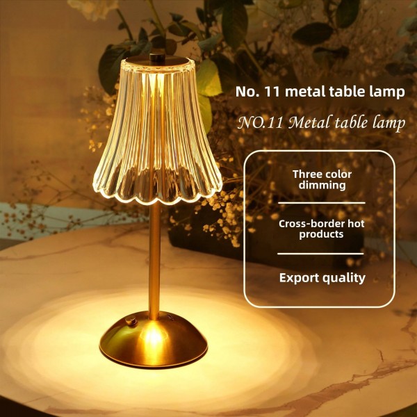 High Quality LED Retro Metal Table Lamp USB Charging Cordless Night Light for Bedroom Restaurant Resin Warm Atmosphere Battery