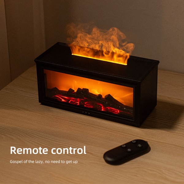 Wholesale Wood Grain Fireplace Diffuser Remote Control Wood Diffuser Humidifier Flame Essential Oil Aroma Diffusers for Home