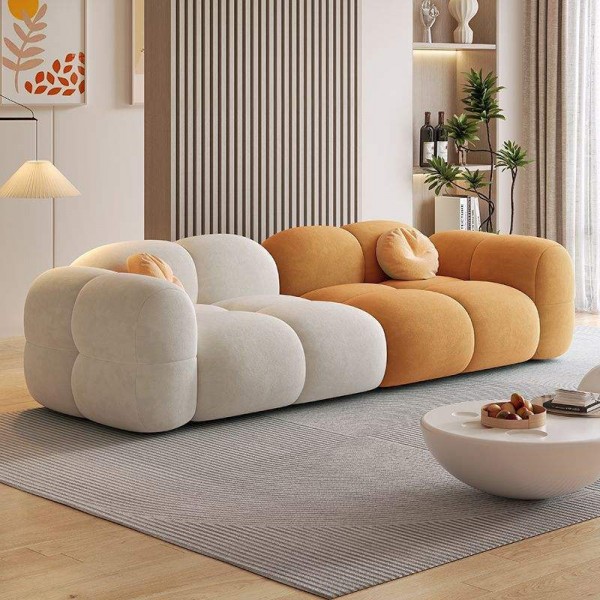 Modern Premium Outdoor Living Room Furniture 2 & 3 Seater Velvet Cloth Sofa Set with Sponge Filling Economically Home Furniture