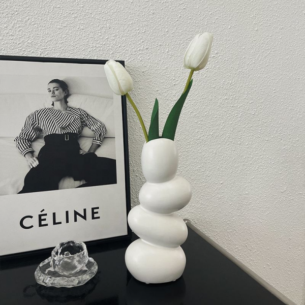 Creative Ceramic Vase Ins Style Luxury Special-shaped Pebbles Home Furnishings Living Room Flower Arrangement Porch Decoration