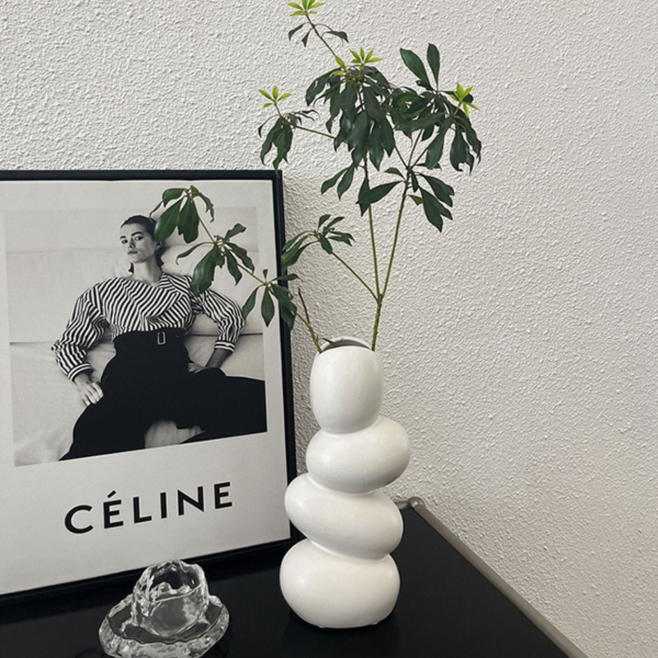 Creative Ceramic Vase Ins Style Luxury Special-shaped Pebbles Home Furnishings Living Room Flower Arrangement Porch Decoration