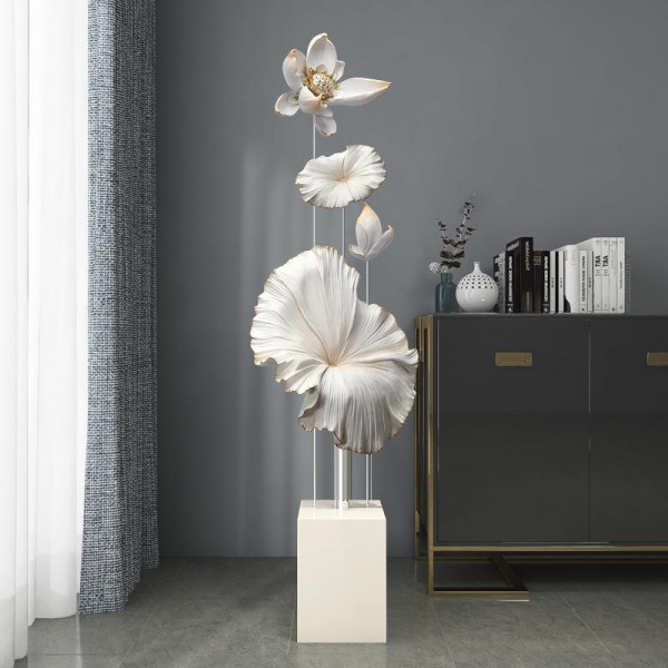 High Quality Creative Lotus Leaf Sitting Room Furnishing Large Floor Tv Ark Next to Porch Office Decoration